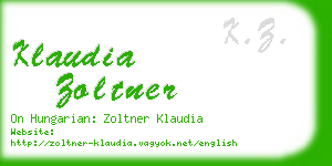 klaudia zoltner business card